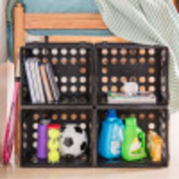 Sterilite Black Plastic Storage Cube File Crate NWT - Picture 2 of 4